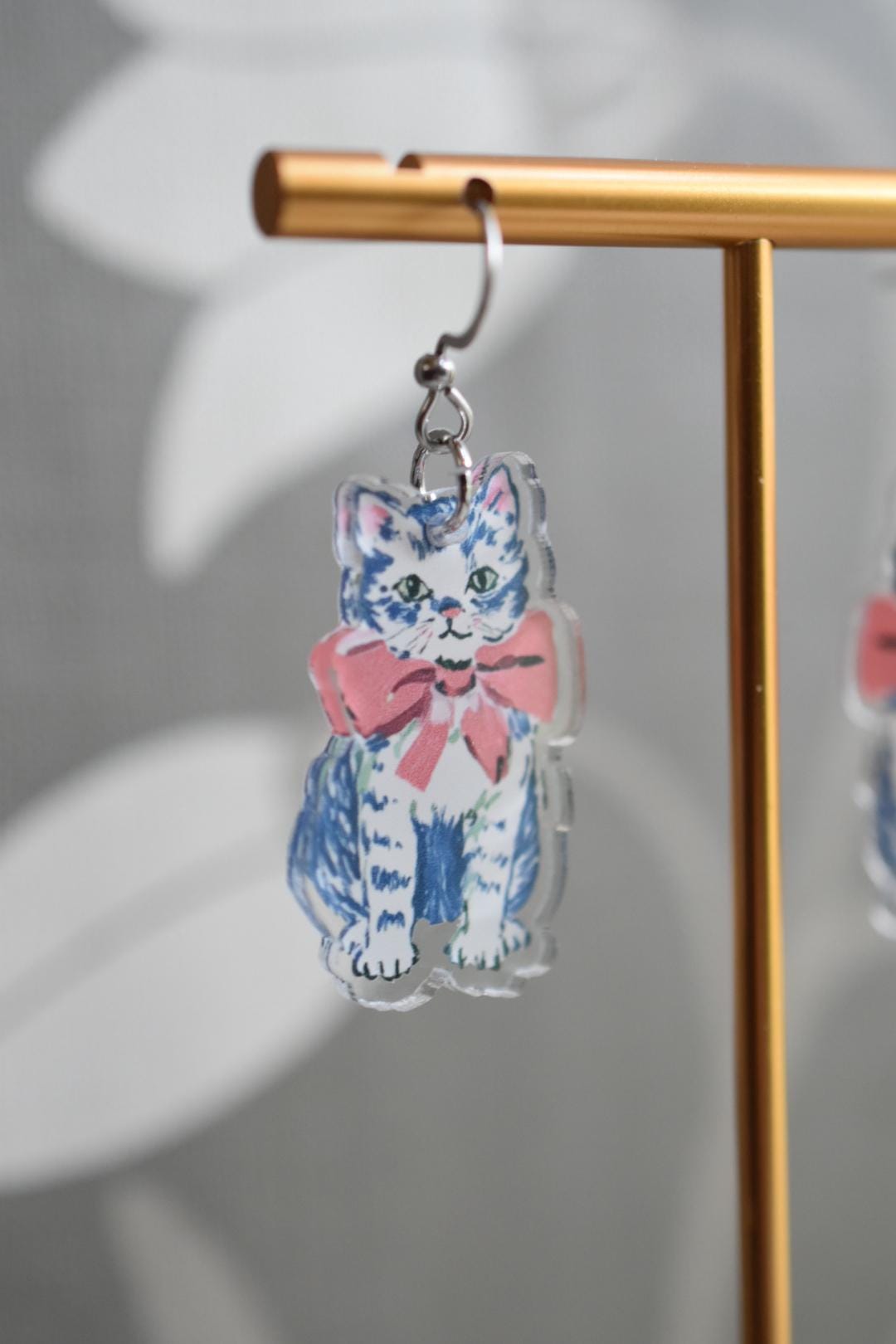 Cute Cat Whimsical Vintage Earrings