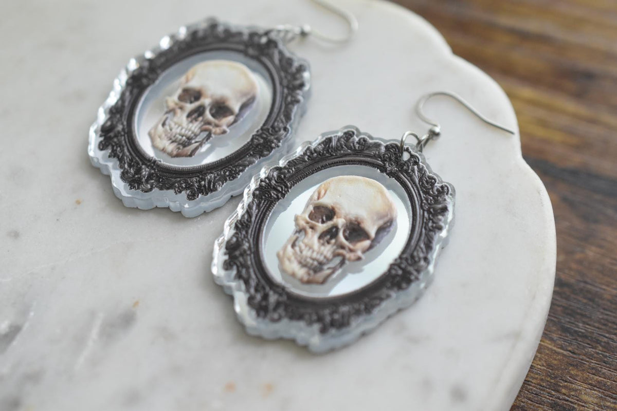 Gothic Skull Vintage Halloween Earrings