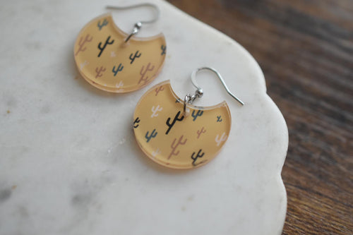 Boho Cactus Western Desert Earrings