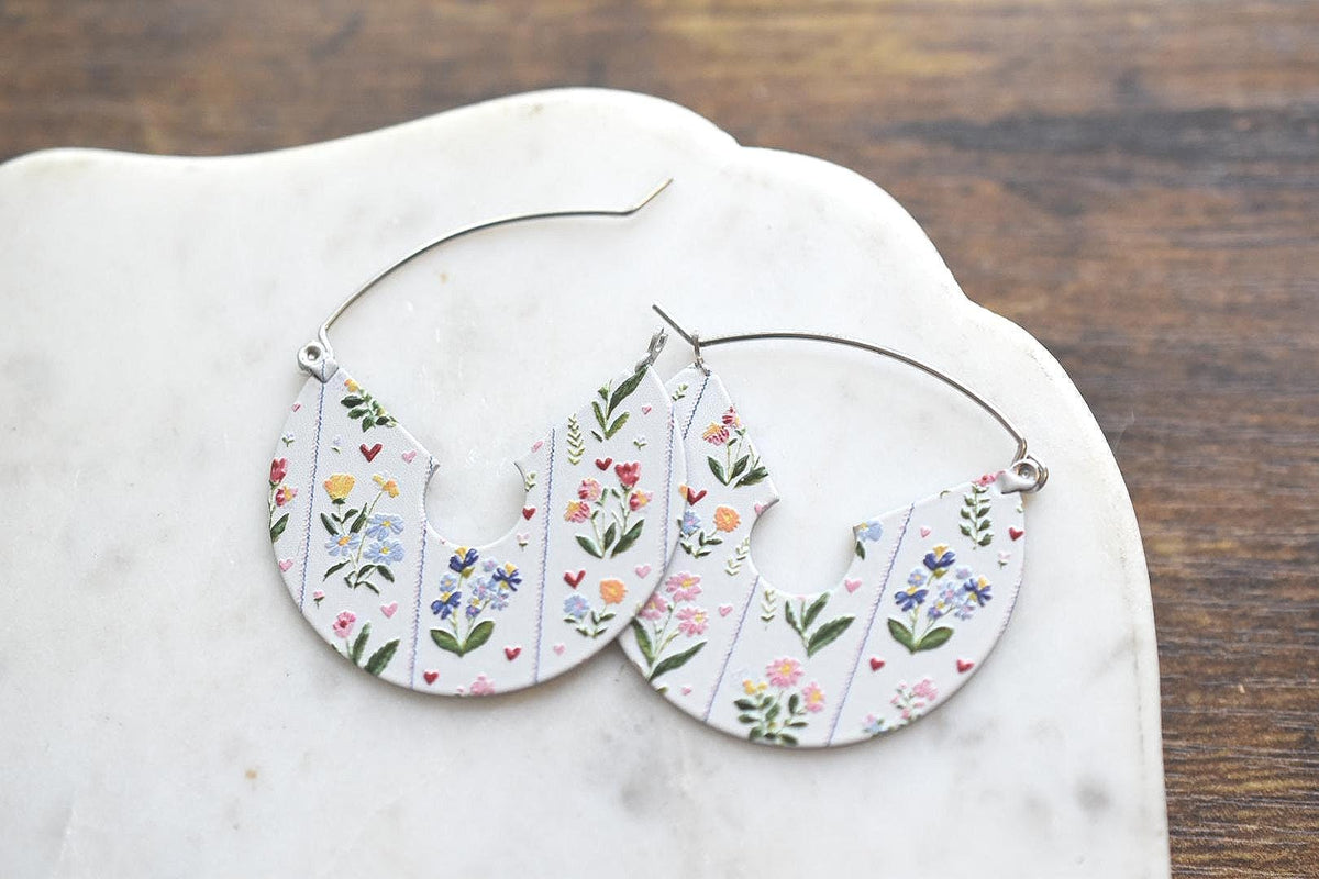 Wildflower Cottagecore Hoop Earrings