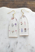 Vintage Floral Wildflower Earrings Acrylic