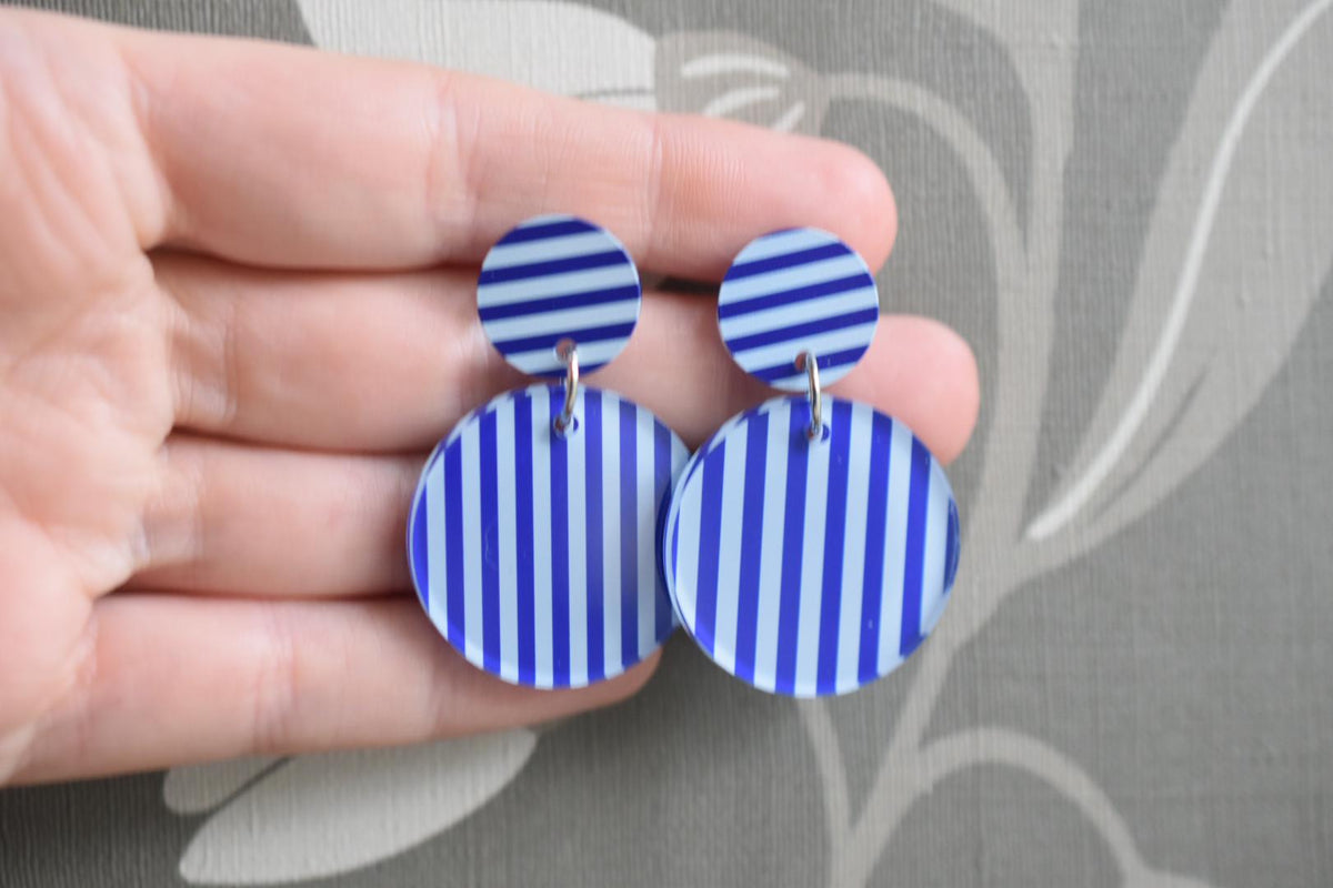 Modern Colorful Striped Acrylic Earrings