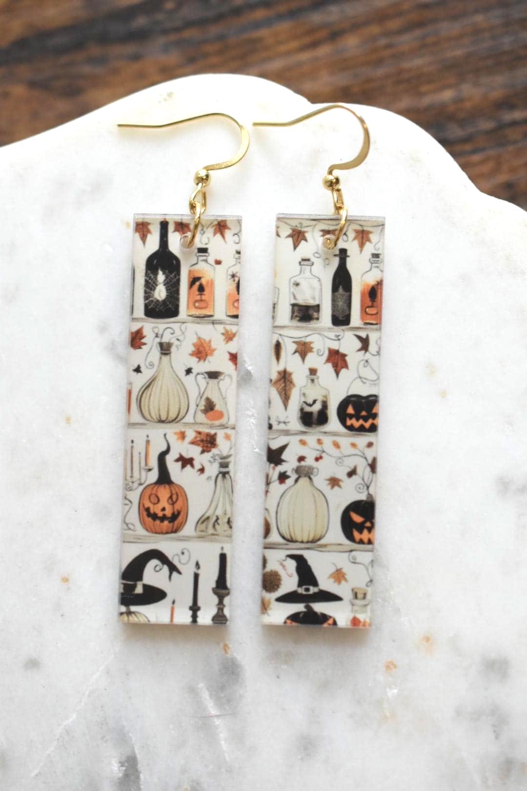 Witchy Potion Bottles Bar Earrings