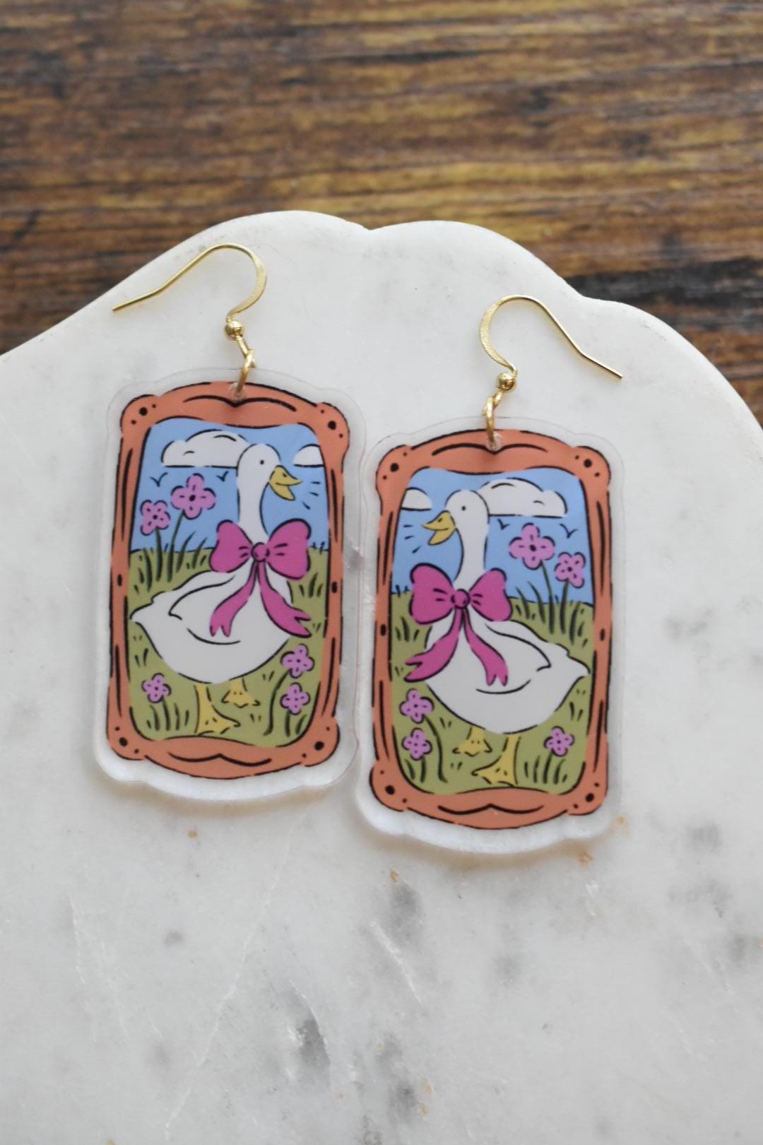 Cute Goose Vintage Style Earrings