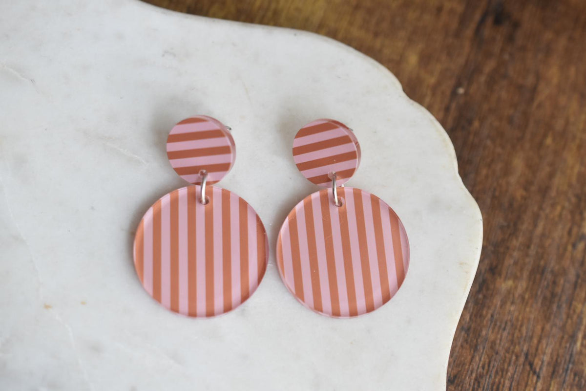 Modern Colorful Striped Acrylic Earrings