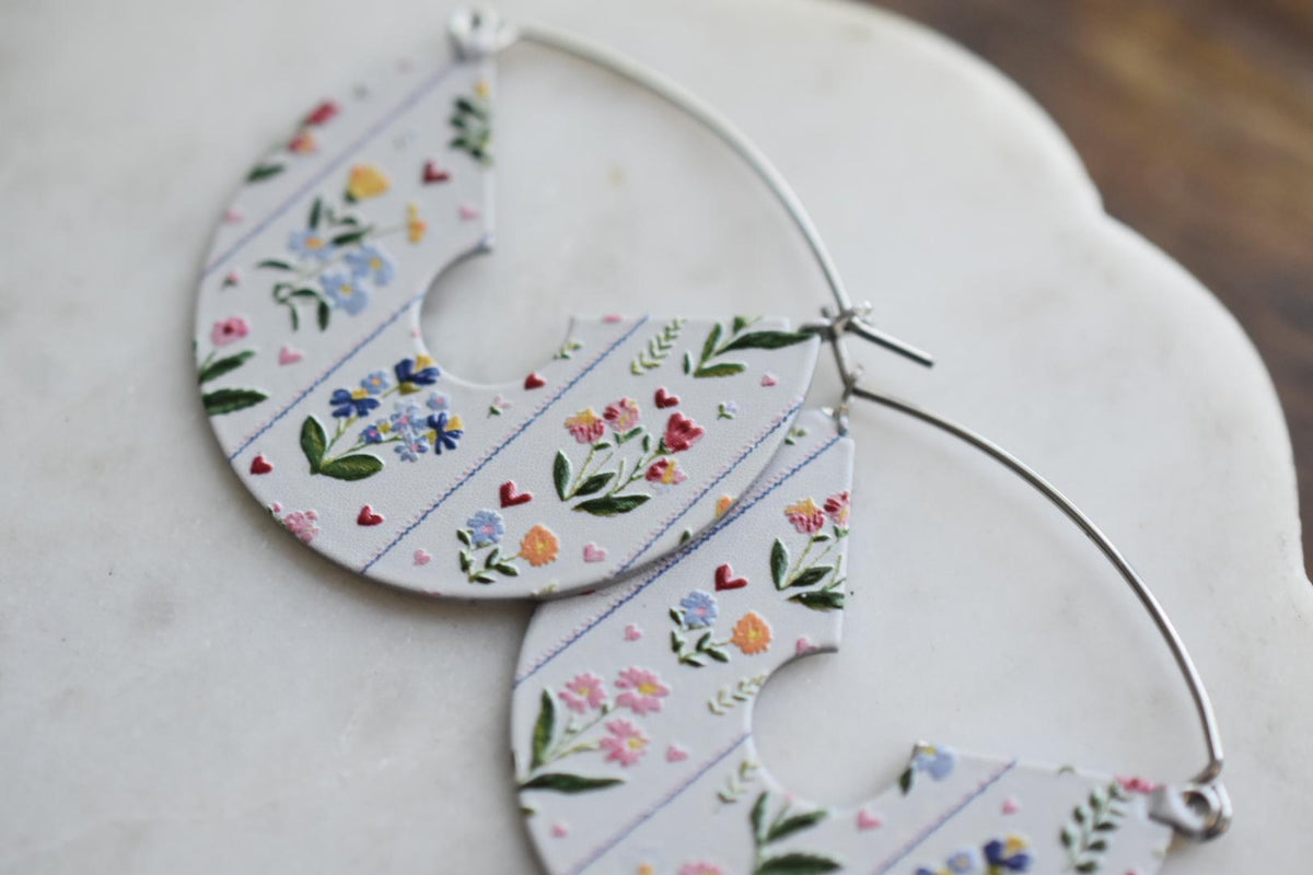 Wildflower Cottagecore Hoop Earrings