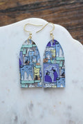 Halloween Patchwork Ghost Spooky Earrings