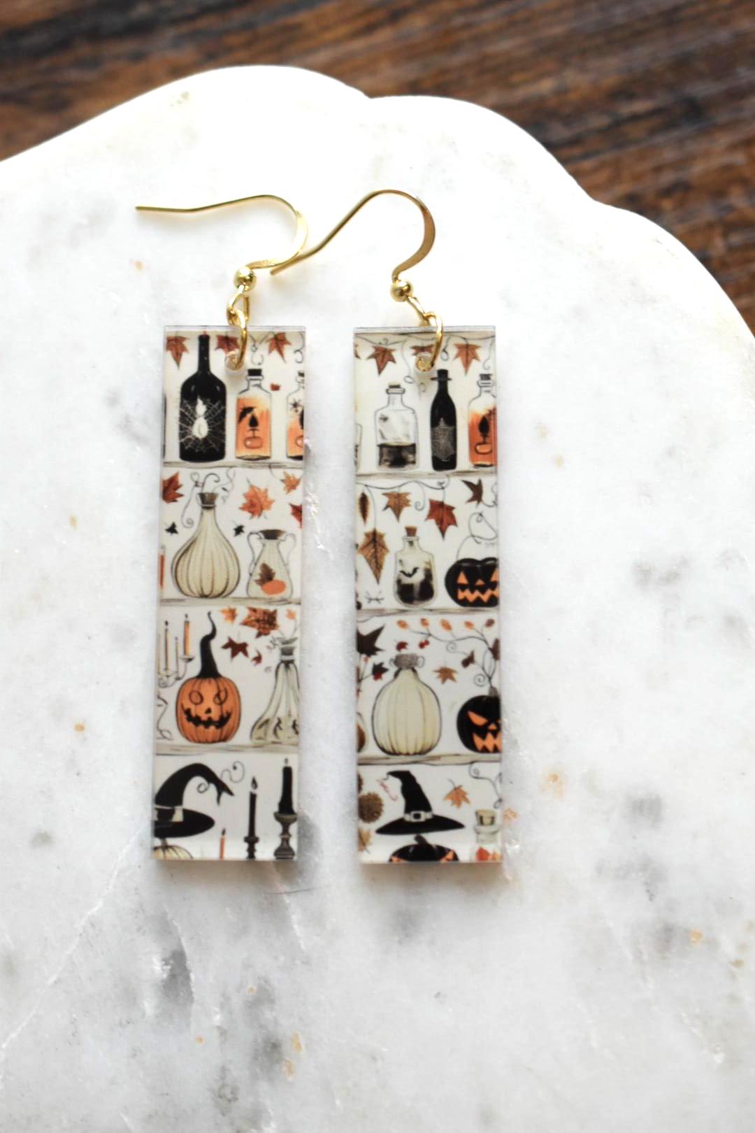 Witchy Potion Bottles Bar Earrings