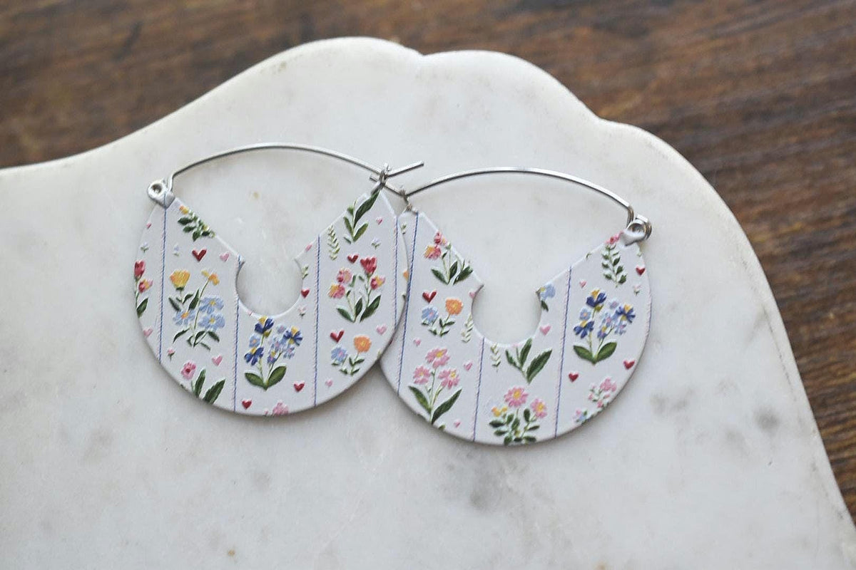 Wildflower Cottagecore Hoop Earrings