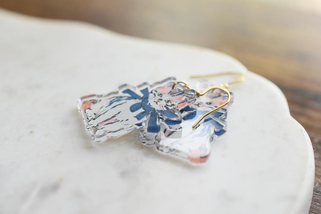 Cute Cat Whimsical Vintage Earrings