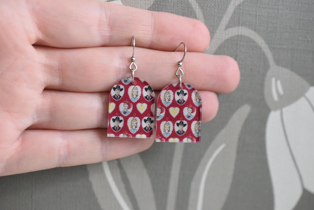 Vintage Western Kitschy Cowgirl Earrings
