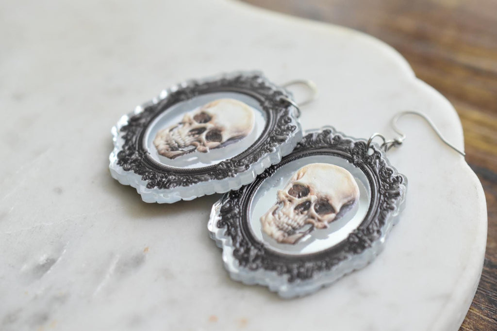 Gothic Skull Vintage Halloween Earrings
