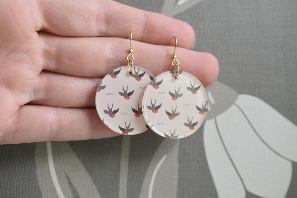 Vintage Swallow Tattoo Earrings