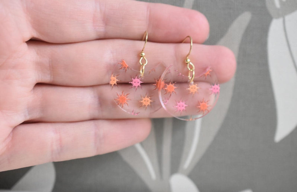 Cute Sun Boho Sunburst Earrings Acrylic