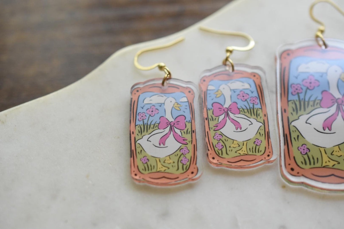 Cute Goose Vintage Style Earrings