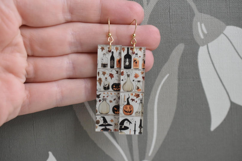 Witchy Potion Bottles Bar Earrings