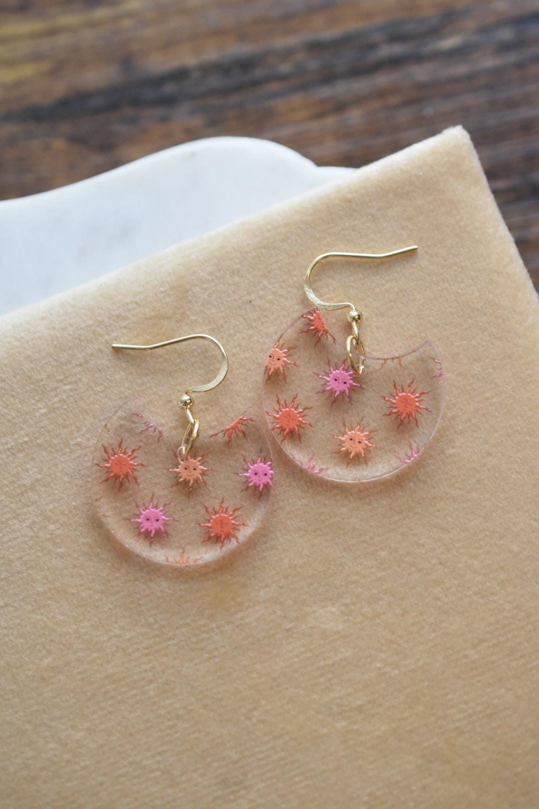 Cute Sun Boho Sunburst Earrings Acrylic