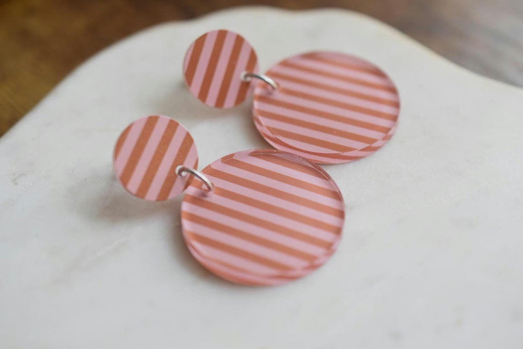 Modern Colorful Striped Acrylic Earrings