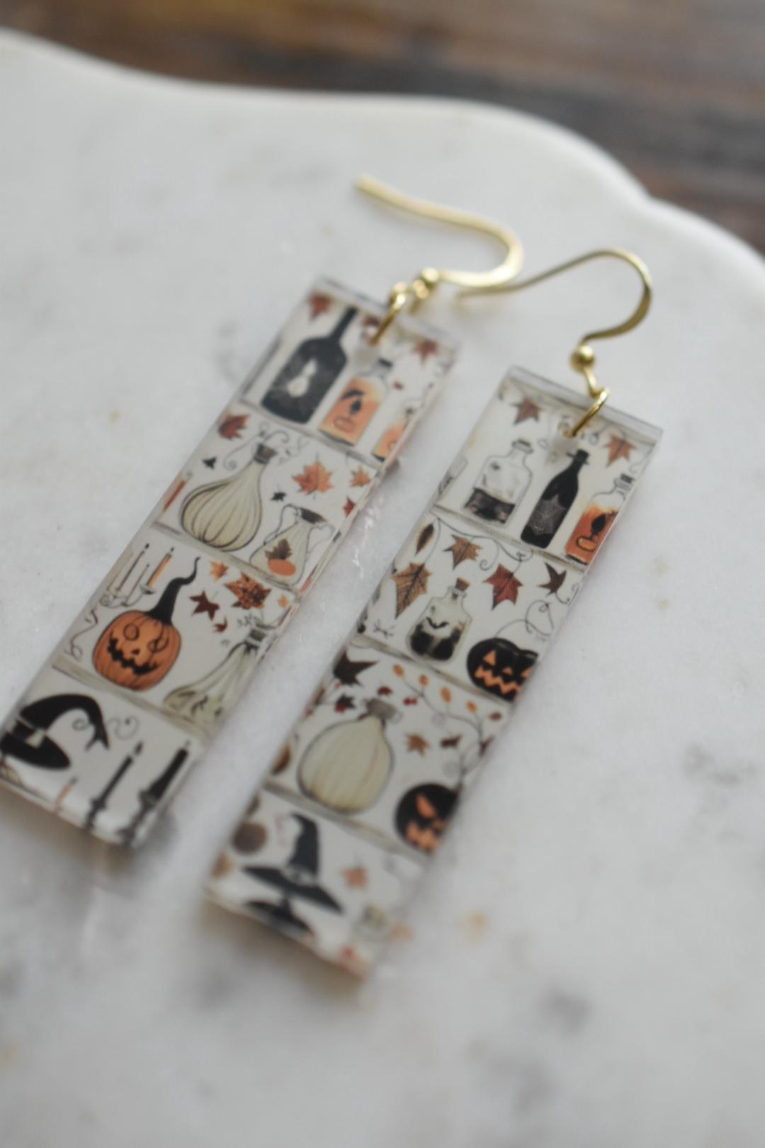 Witchy Potion Bottles Bar Earrings