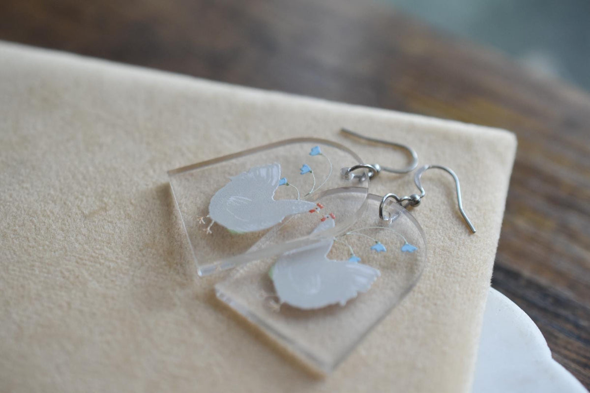 Whimsical Chicken Cottagecore Earrings