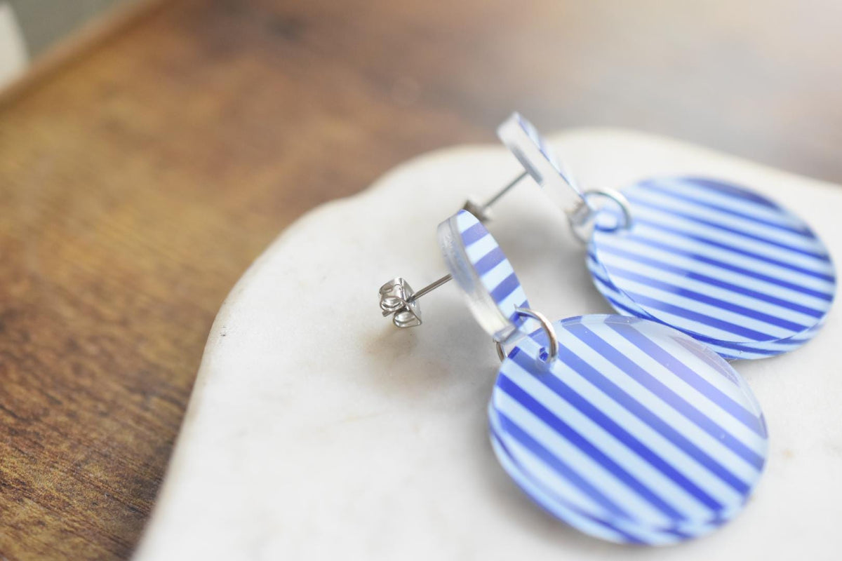 Modern Colorful Striped Acrylic Earrings