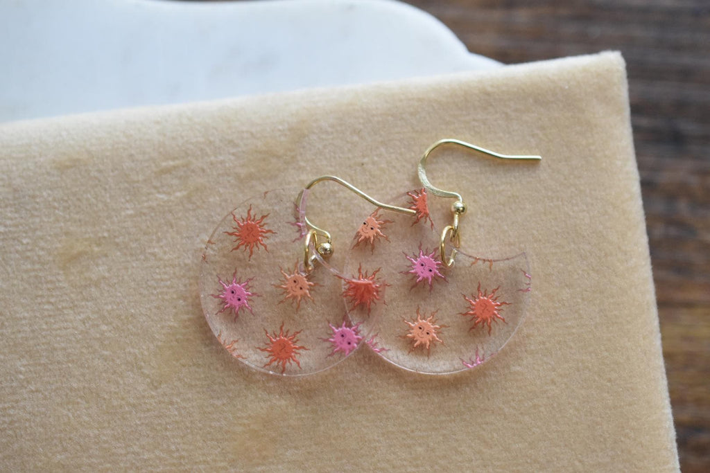 Cute Sun Boho Sunburst Earrings Acrylic