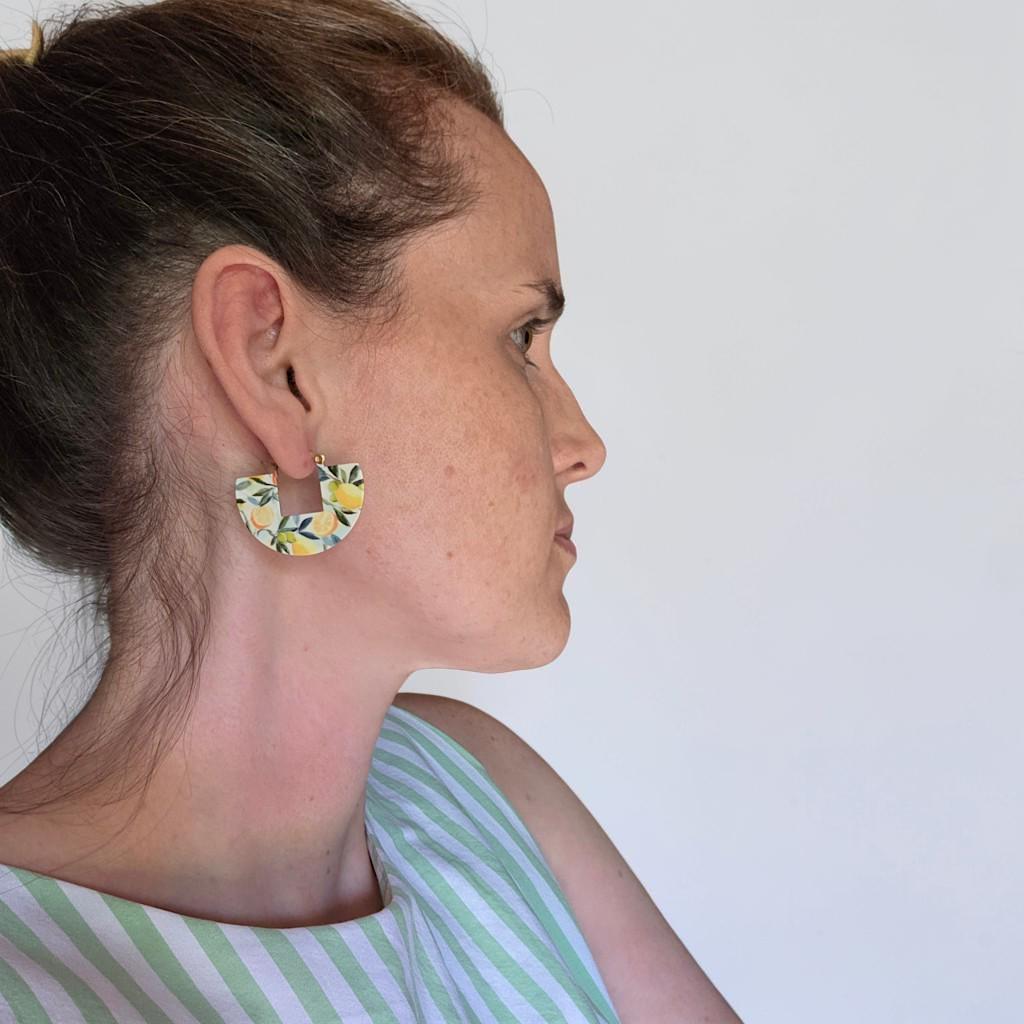 Seashell Hoop Earring Costal Pattern Jewelry