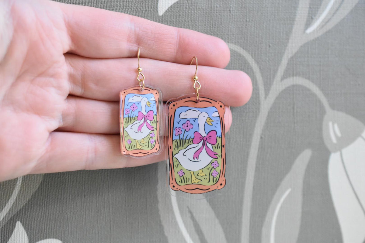 Cute Goose Vintage Style Earrings