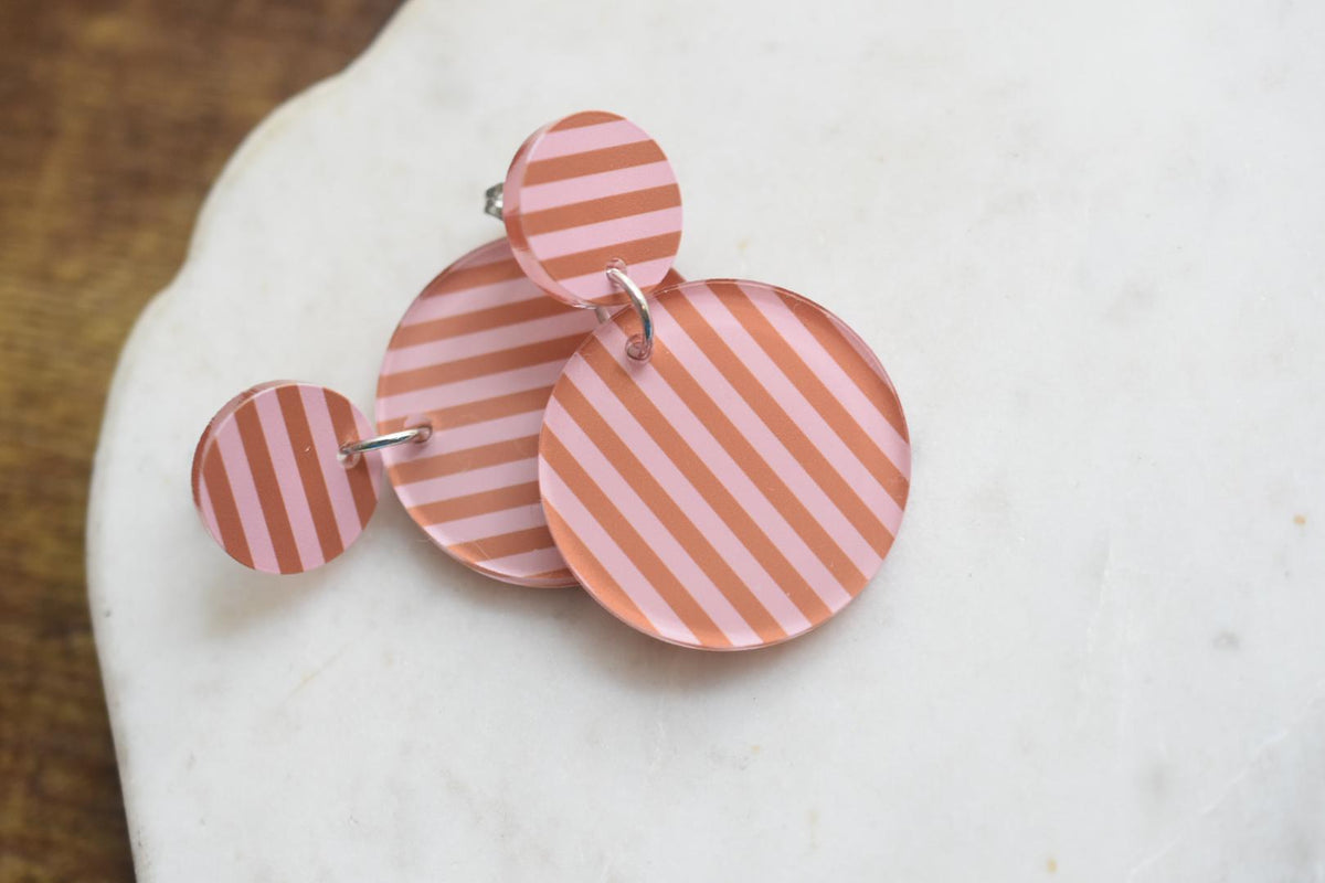 Modern Colorful Striped Acrylic Earrings