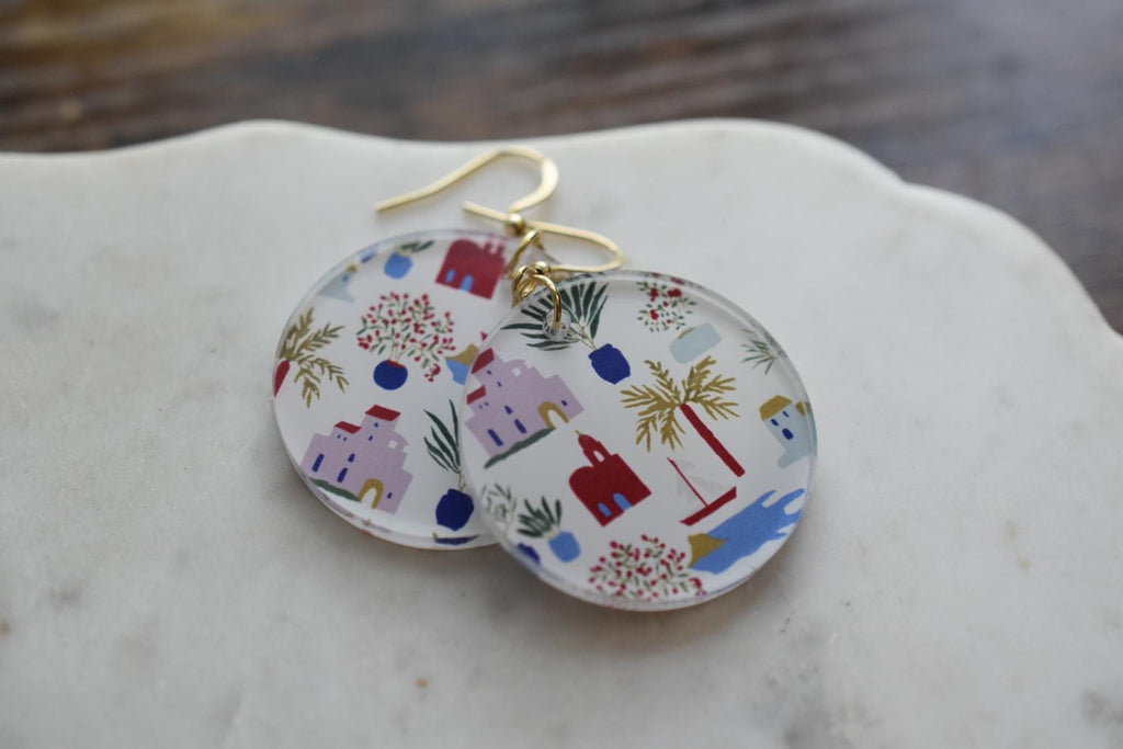 Mediterranean Coastal Earrings Greek Island