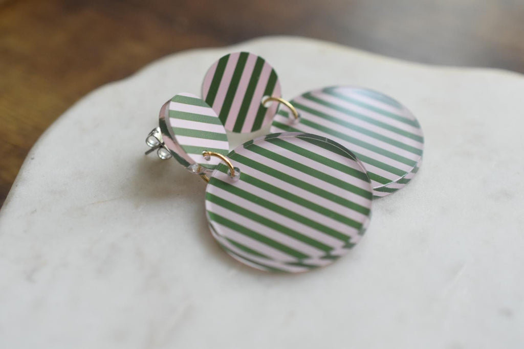 Modern Colorful Striped Acrylic Earrings