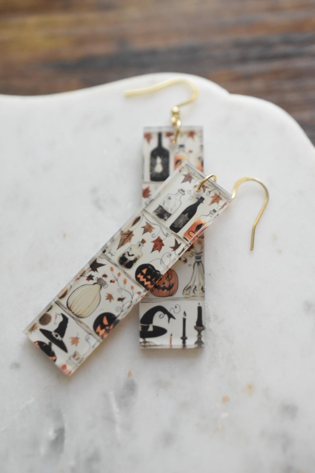 Witchy Potion Bottles Bar Earrings