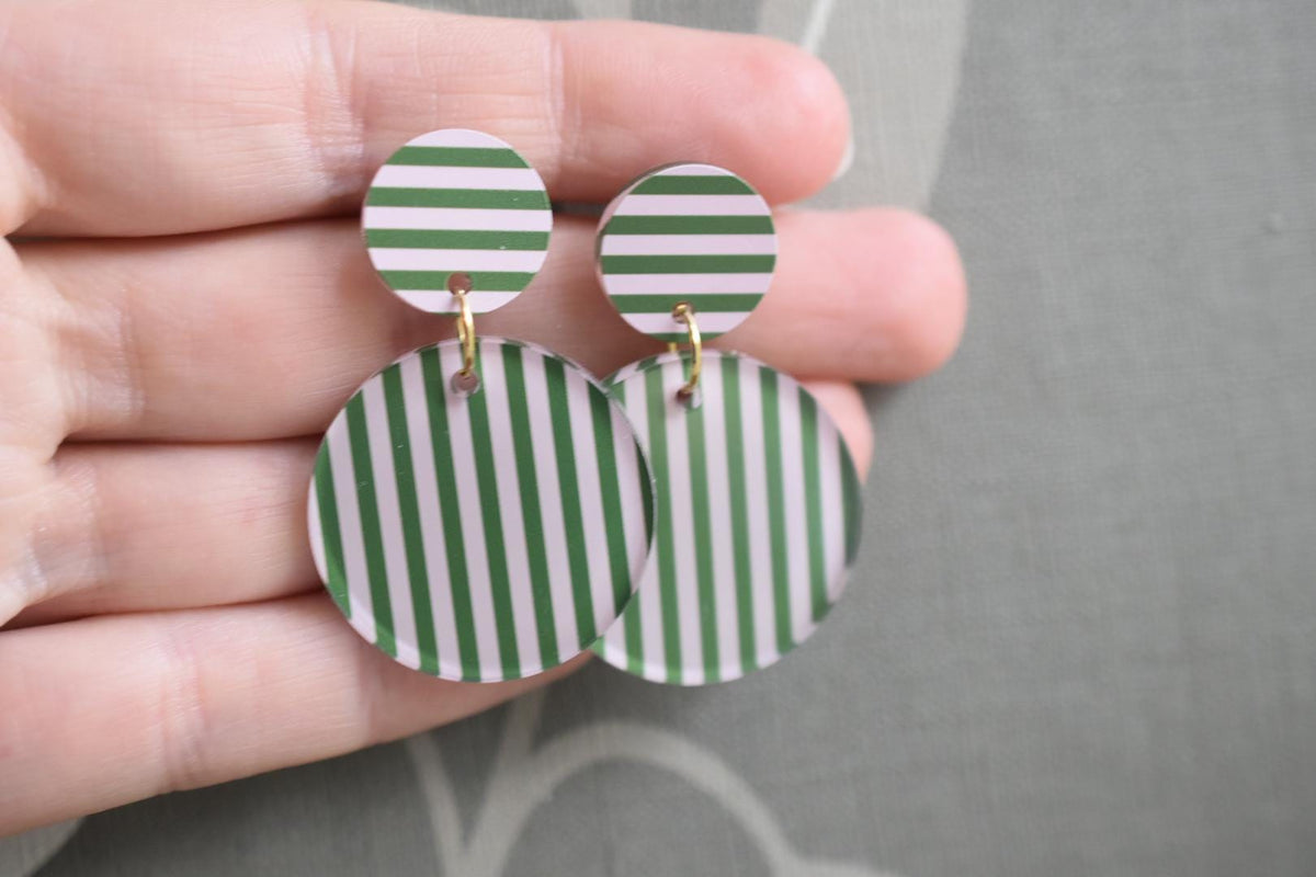 Modern Colorful Striped Acrylic Earrings