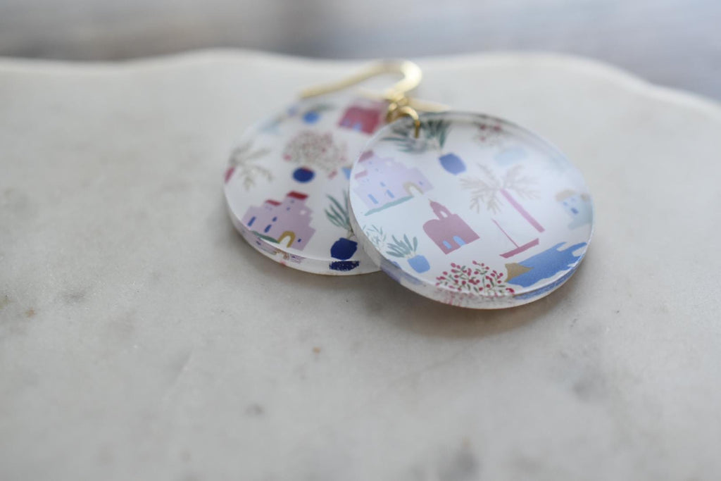 Mediterranean Coastal Earrings Greek Island