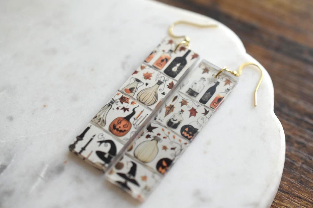 Witchy Potion Bottles Bar Earrings