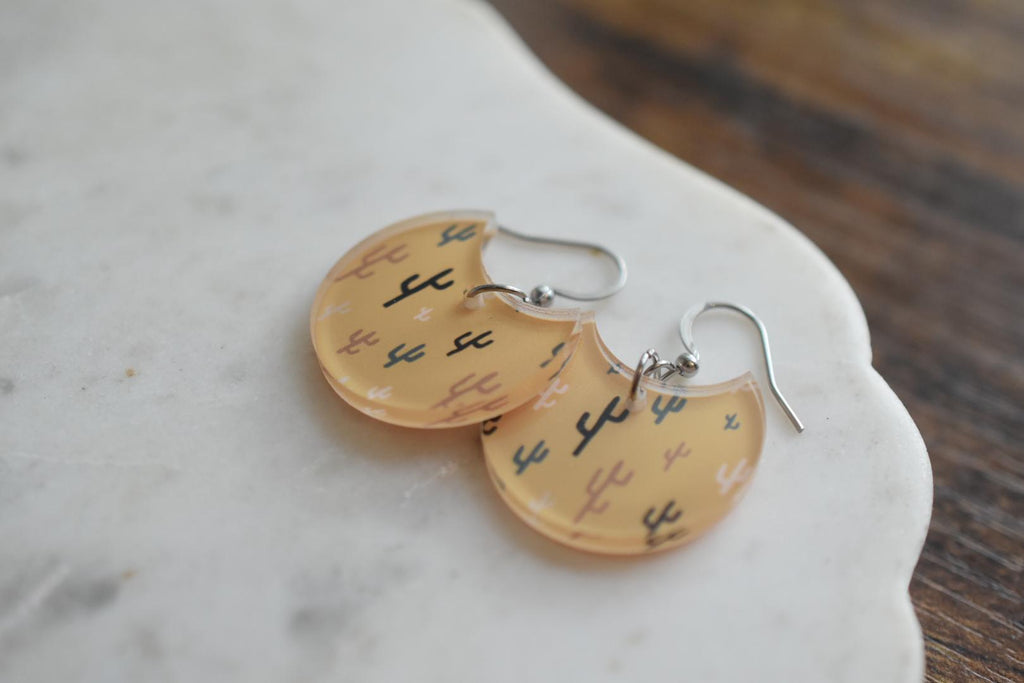 Boho Cactus Western Desert Earrings
