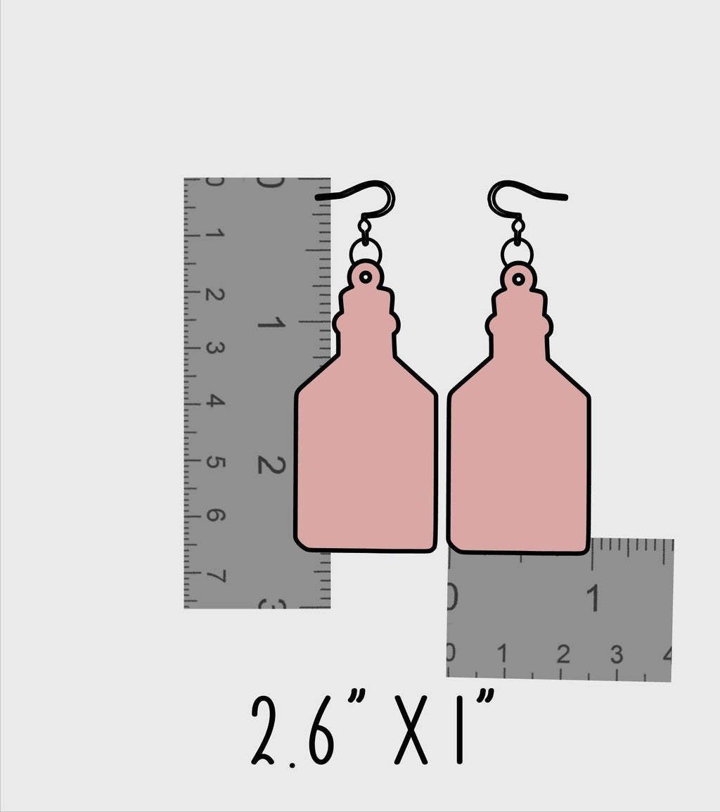 Poison Bottle Halloween Earrings:  Acrylic Jewelry
