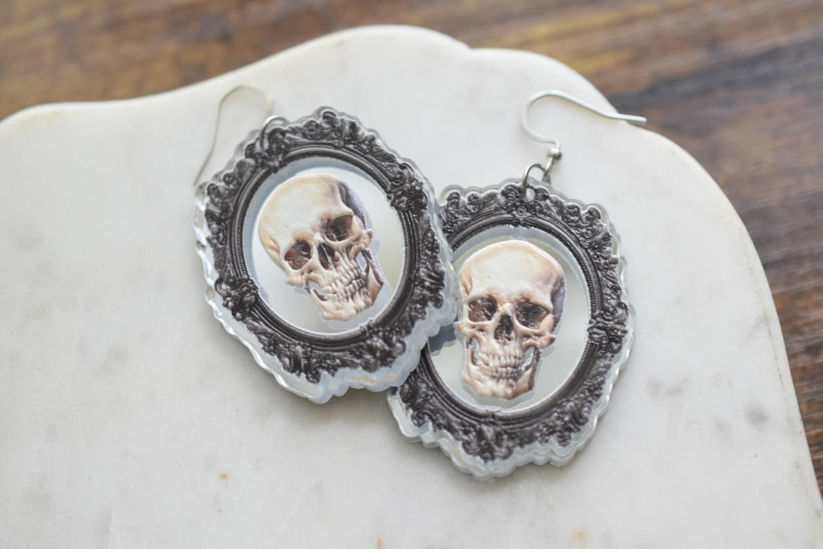 Gothic Skull Vintage Halloween Earrings