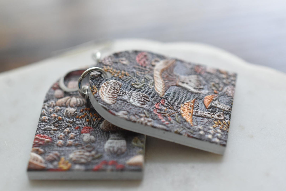 Cottagecore Mushroom Forest Acrylic Earrings