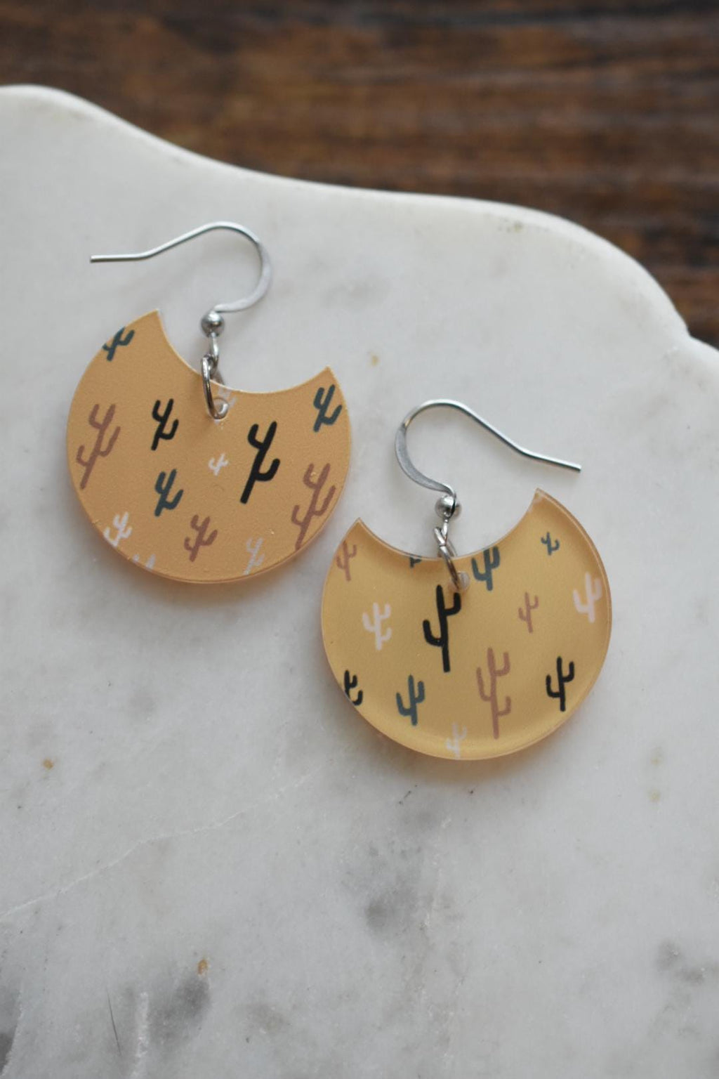 Boho Cactus Western Desert Earrings