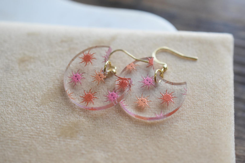 Cute Sun Boho Sunburst Earrings Acrylic