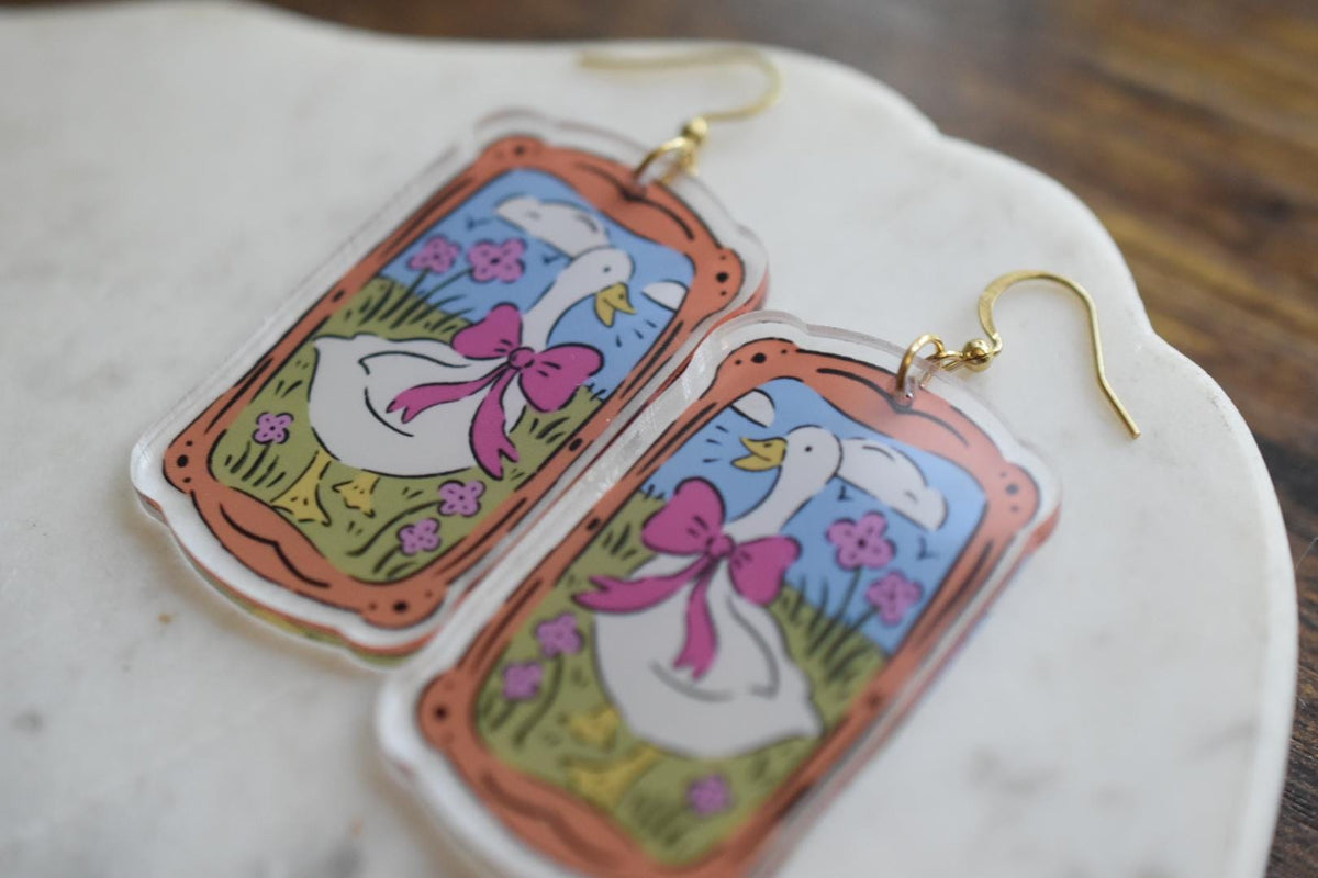 Cute Goose Vintage Style Earrings
