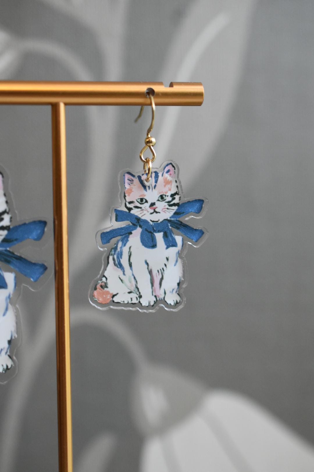 Cute Cat Whimsical Vintage Earrings