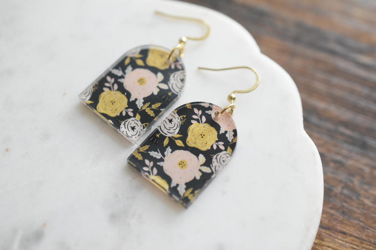 Moody Floral Arch Cottagecore Earrings